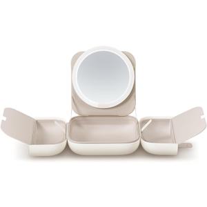 AMIRO M2 LumoCube Makeup Mirror with Bag - Portable LED Makeup Mirror with Lights, 5-Level Brightness, 3-Color Lights - Travel Makeup Organizer - White