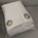 FMFUNCTEX 100% White Blackout Curtains for Living Room, White Weave Textured Curtains 96 Inches Long Thermal Insulated Curtain for Bedroom, Black Out Drapery Grommet Room Darkening 2 Panels