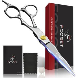 Hair Scissors Professional Hair Cutting Shears Right Hand - 6.8" Barber HIGH-END Extremely Sharp Haircut Scissors Professional Hairdressing Shears 440C Stainless Steel for Salon Home Stylists Silver