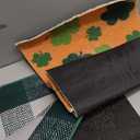 Duraaamo 2 Pcs St Patrick's Day Door Mat Green Irish Shamrock Doormat Non Slip Lucky Clover Entrance Door Rugs Outdoor Mat Floor Mats Welcome Doormats for Front Porch Entryway Decor, orange