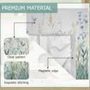 Watercolor Green Leaves Dishwasher Covers for The Front Magnetic,Spring Wildflower Refrigerator Magnets Decoration,Reusable Dishwasher Cover Panel for Home Kitchen Decor 23x26 Inch