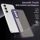 4 x Case for Samsung Galaxy S24 FE,Translucent Matte Hard PC Back & Soft TPU Bumper Protective Phone Cover with Dropproof,Anti-Fingerprint,Slim Frosted Case,Purple