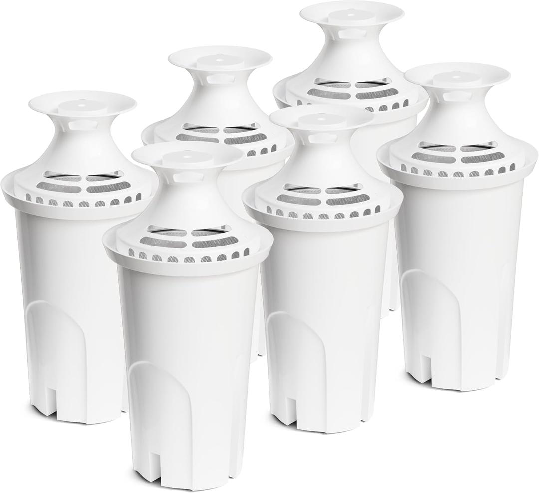 Water Filter Replacement Compatible with Brita Water Pitchers and Dispensers, by DESENRUIS for Classic 35557, OB03, Mavea 107007, Reduce Chlorine and Bad Taste, BPA free, Pack of 6