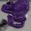 Wiggy Mermaid Long Purple Braid Wig for Women Purple Base Wig with Braids Ponytail Clip + Cap for Stage Party Halloween Costume Cosplay