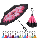 LLanxiry Windproof Inverted Umbrella, Large Reverse Umbrellas for Rain with C-shaped Handle Big Upside Down Inside Out Umbrella for Women & Men