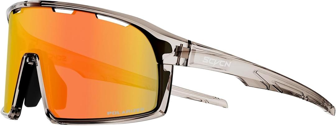 SCVCN Polarized Cycling Glasses Sports Sunglasses Men Women MTB Bicycle UV400 Protection Running Mountain Bike Baseball Biking Goggles Riding BMX Fishing Running Riding Golf Driving Softball 509