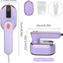 Mini Steam Iron for Clothes, Travel Steamer for Clothes Portable, Micro Steam Iron Mini Handheld Steamer Support Dry And Wet Ironing for Home Travel Purple
