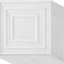 Nuanchu 30 Pcs Drop Ceiling Tiles 12 x 12 Inch PVC Ceiling Tiles Glue up Cuttable Paintable DIY Wall Panels 3D Decorative for Bathroom Interior Kitchen TV Background (White)