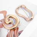 2Pcs Geometric Brooch Pin Round Spiral Irregular Lapel Pins Minimalist Gold Large Vintage Brooch Suit Accessories for Women Men Dress Shirt Wedding Party Jewelry