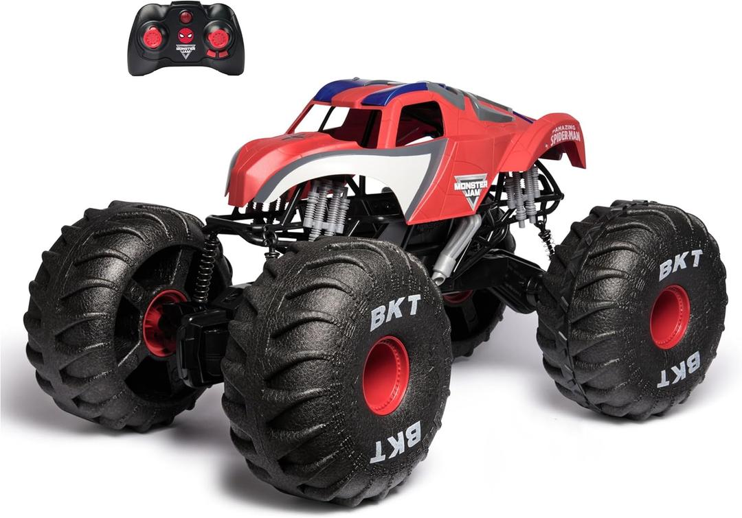 Monster Jam Marvel Mega Spider-Man RC Monster Truck, All-Terrain, Over 2 Feet Long, 1:6 Scale, Super Hero Kids Toys for Boys and Girls Ages 4 and Up, Blue