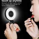 CloudValley Magnetic Selfie Light with Mirror, 3-in-1 Portable LED Ring Light for iPhone & Android, Rechargeable Foldable Holder, Adjustable Brightness & Color, Perfect for Video, Photo & Makeup
