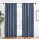 NICETOWN Blackout Draperies 60" W x 84" L Curtains for Kids Room, Window Treatment Thermal Insulated Solid Grommet Blackout Drape Panels for Bedroom (Stone Blue, Set of 2, 60 by 84 inches)