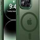Newfuture Designed for iPhone 14 Pro Case with Magnetic [13 FT Military Drop Protection] [Compatible with Magsafe] Slim Translucent Matte Shockproof with Anti-Fingerprint Phone Case, Dark Green