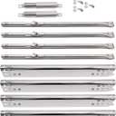 Grill Replacement Parts for Charbroil Advantage 4 Burner 463344116, 466344116. Heat Plate Shields, Burner, Carryover Tube and Igniters for Charbroil 463344116 Replacement Parts, Char-Broil 466344116. (silver)