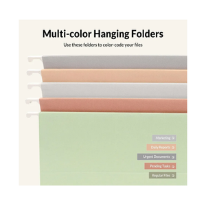 SUNEE 18  Count Hanging File Folders, Pastel Colors, Hanging File Folders Letter Size, Hanging Folders with 1/5-cut Tabs, Designed for Bulky Files, Filing Cabinets, Medical Charts