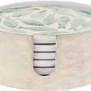 Boston International Mother of Pearl Swirling Fish Coasters in Holder, Set of 6, 4.25" Diameter