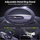 QTlier case for iPhone 16pro, 360 Rotatable Ring Stand, Raised Camera Frame, Shockproof Purple