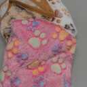 Luciphia 1 Pack 3 Blankets Super Soft Fluffy Premium Fleece Pet Blanket Flannel Throw for Dog Puppy Cat Paw Brown/Pink/White Medium(30x20 inch)