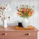 Egolot Fall Orange Yellow Forsythia Flowers Picks with Orange Gradient Berries Set for Indoor Outdoor Centerpieces, Autumn Flower Picks Bouquet for Indoor Outdoor Vase Home Decor