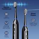 Electric Toothbrush with Water Flosser Combo, 2-in-1 Flosses and Sonic Toothbrush, Flossing Toothbrush for Adults, Cordless Water Flosser for Home and Travel, Portable Travel Case Included