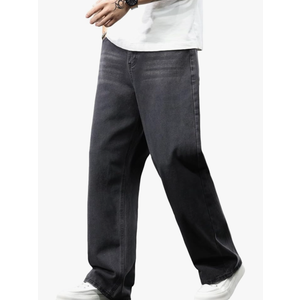Mens Baggy Jeans Distressed Wide Leg Denim Pants Casual Loose Fit Trousers Streetwear 2XL