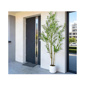 Artificial Fake Olive Tree 6FT Tall 1Pack with White Planter Faux Silk Olive Tree for Home Living Room Office Decor Faux Artificial Plants Indoor with Fruit & Free Moss
