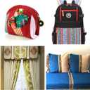 Jacquard Ribbon Geometric Emobridered Woven Ribbon Metallic Fabric Trim Fringe for DIY Clothes Pillow Straps Embellishment Decorations Width 2inch by 7 Yards (Zigzag RoyalBlue)