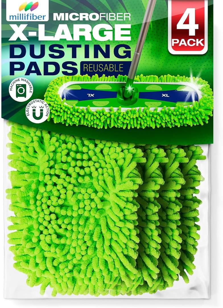 X-Large Dust Mop Refill for Swiffer XL Mop (4 Pack) - Microfiber Pet Heavy Duty Dry Refills (Handle is Not Included)
