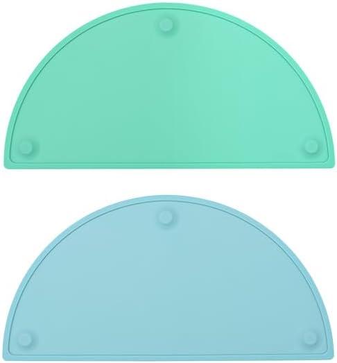 Bundle  2 Items: GASAR, Extra Large 20 x 11 Inches, Silicone Placemats for Toddlers, Kids Placemats for Dining Table, Suction Cups, Raised Edges, Non-Slip, Food Grade, Color Teal & Blue