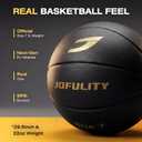 Silent Basketball Size 7, 95% Real Bounce, Airless Indoor Ball, 29.5-Inch, Regulation Weight, PU Foam, Deep Grip Grooves, Quiet Dribbling and Training, No Inflation Needed for Home Practice