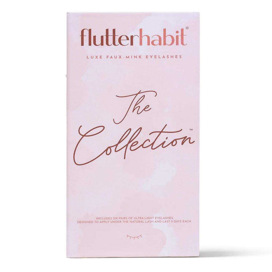 FlutterHabit Classic Collection Box, DIY Lash Extensions, Lash Clusters Kit, Up to 10 Day Wear, Natural & Classic Lashes, Salon-Quality Eyelash Extensions, 6 Sets of Lashes, No Lash Glue Included
