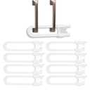 Vmaisi 8 Pack Baby Sliding Cabinet Locks - Adjustable U Shaped Child Safety Locks,Childproof Latches for Kitchen Bathroom Storage Cupboards Doors, Handles and Knobs White