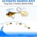 TRUSCEND Easy Catch Fishing Lures with Vibrating Swimming Flashing and Jigging Action, Ultimate Search Bait for All Fish Species, Amazing Ice Fishing Jig Spinners with BKK Hook, Long Cast Spinner Bait (A3-1/2oz-2.6")