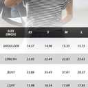 Women's Fashion Vests Crew Neck Striped Knit Short Sleeve Top (Black)