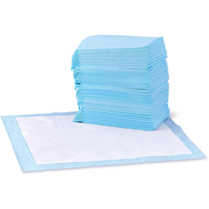 Basics LeakProof Dog and Puppy Potty Training Pee Pads with QuickDry 5Layer Super Absorbent Design, Regular Size 22 x 22 inch, Blue & White, 100 Count