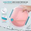 2 x Small Salad Container for Lunch-35oz Divided Bento Box Lunch Box for Fresh Meals,Portable Salad Bowls To Go with 2-Compartment Tray Meal PrepLeak Proof Tritan Lid, Dishwasher & Microwave SafePink