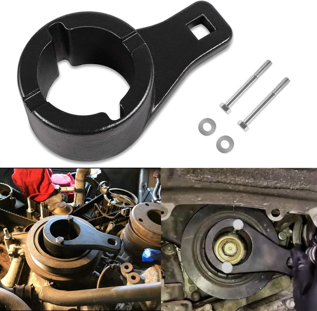 Sunluway for Toyota/Lexus Crankshaft Damper Pulley Holding Holder Harmonic Tool with Crank Bolts