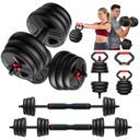 Fitness 90lbs Free Weight Set with Connector, 5 in1 Dumbbells Set Used as Barbell, Kettlebells, Push up Stand, Fitness Exercises for Home Gym Suitable Men/Women