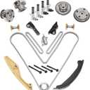 90738S Timing Chain Kit & VVT Cam Phaser & Variable Valve Timing Solenoid Fits for Edge Expedition Explorer Flex Mustang Taurus Transit 3.7L 3.5L timing chain kit AT4Z-6268-A