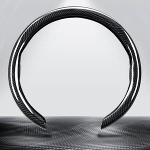 Glossy Carbon Fiber Steering Wheel Cover, Non-Slip Car Steering Wheel Cover Protector,Comfortable & Breathable Car Interior Decoration,Universal Fit 14.5"-15" Steering Wheel