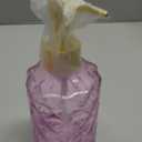 Glass Soap Dispenser,Crystal Refillable Wash Hand Liquid Clear Glass Bottle with Pump for Essential Oils, Lotions, Liquid Soaps,Dish Detergent(12 OZ Rose)