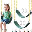 little dove 2 Pack Heavy Duty Swing Seats with 66" Rust-Resistant Chains, Swing Set Accessories Replacement with Quick Links, Kids Swings Supports 330 lbs for Outdoor Playground Trees, Green