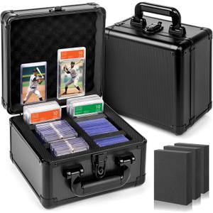 Trading Card Storage Box, Graded Card Case, Top Loader Storage Cases with Lock, Hard Card Boxes for Sports Cards hold up to 70 PSA, 250+ Top Loaders