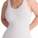 SHAPERMINT Compression Tank Cami - Tummy and Waist Control Body Shapewear Camisole for Women (White, L)