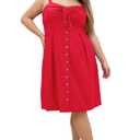 City Chic Women's Plus Size Dress - Sweetly Tied Midi, 14 Red