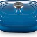 Le Creuset Enameled Cast Iron Signature Oval Casserole with Lid, 3.75 Quart, Marseille