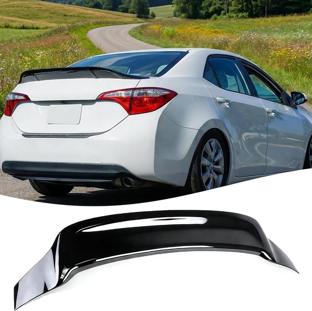 STSEV01 Rear Spoiler Wing Fit for Toyota Corolla Sedan 2014-2019 Accessories L/LE/S/SE/XLE/XSE/ECO, Glossy Black R Style ABS Trunk DeckLid Lip Exterior Trim