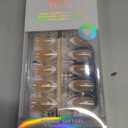 French Tip Press On Nails - BTArtbox White Almond Medium Reusable Stick On Nails in 15 Sizes - 30 Soft Gel Fake Nail Kit for Women Gift, Classic