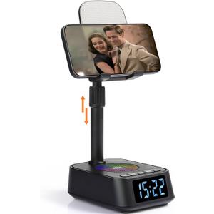 ASEAT Gifts for Men Women, Adjustable Phone Stand Bluetooth Speaker, Birthday Gifts Him Husband, Phone Holder for Kitchen Desk Bedroom, Cool Tech Gadget for Dad Mom Boyfriend, Christmas Ideal