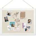 DOLLAR BOSS Bulletin Boards with Linen 1-Pack 16''X 12'' Double-Sided Cork Board for Walls Wood Framed Bulletin Boards, Small Pin Board for Home Kitchen Office Decorative Hanging 10 Pushpins